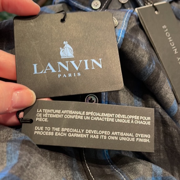 NWT Lanvin spray paint effect checked shirt - Picture 8 of 16